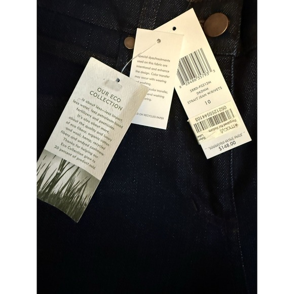 Eileen Fisher Organic Cotton Dark Wash Womens 10/ 29 x 32 Jeans Stretchy $148 - Picture 6 of 10